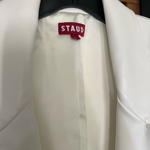STAUD vegan leather white blazer never worn - Picture 2 of 6